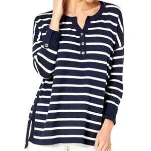 Women's Lilly Pulitzer Faraway Sweater True Navy White Moonlight Stripe M